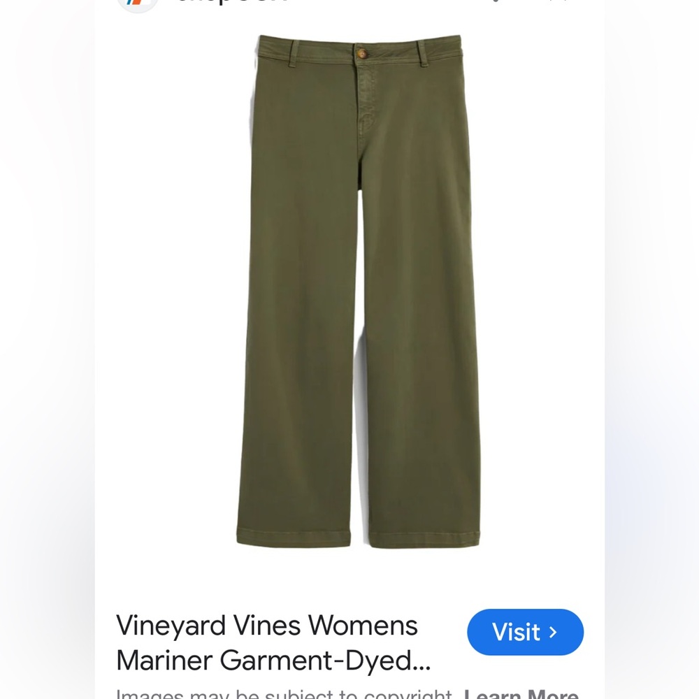 Vineyard Vines Big Girls’ Wide Leg Olive Pants